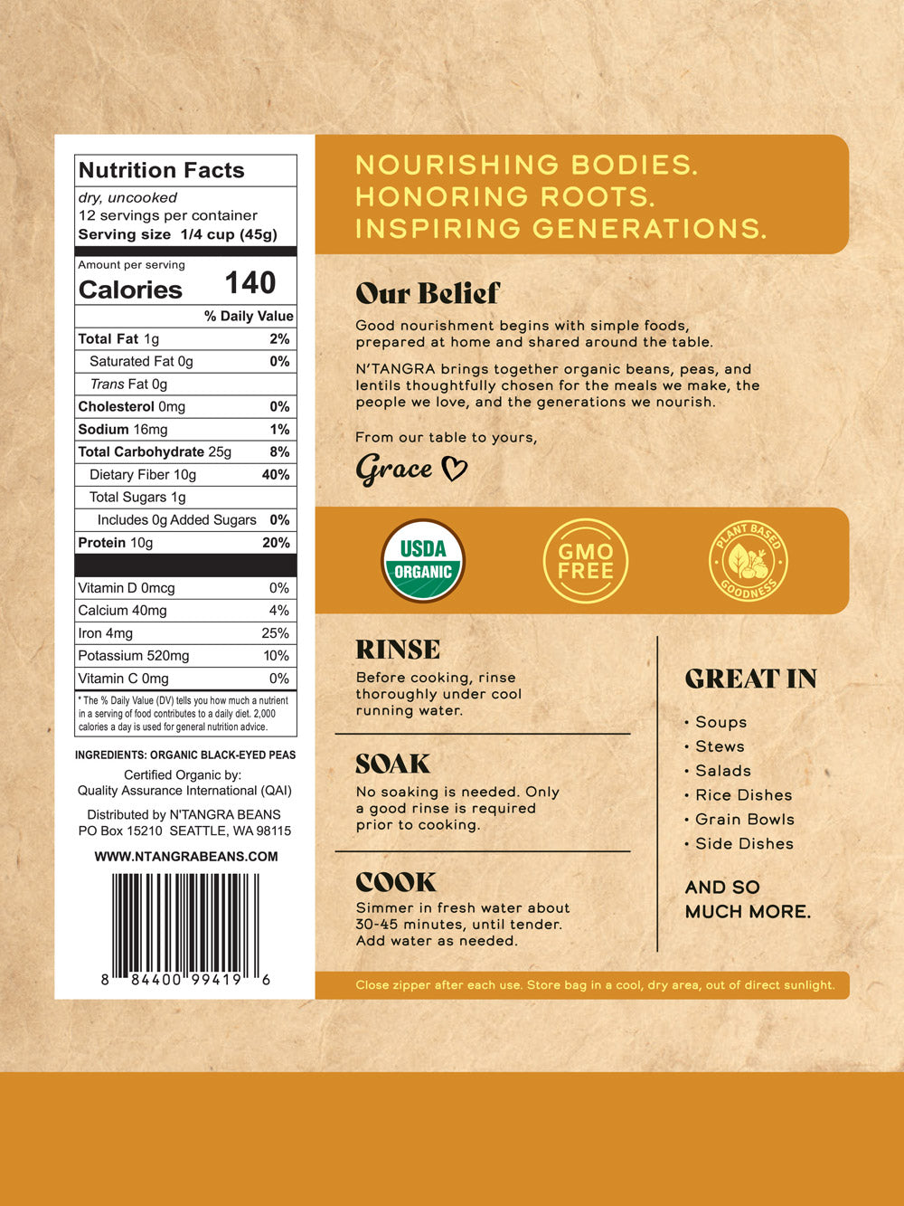 Organic Black-Eyed Peas