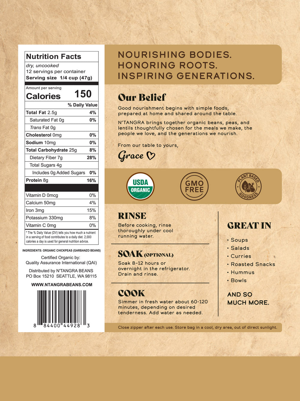 Organic Chickpeas (Garbanzo Beans)